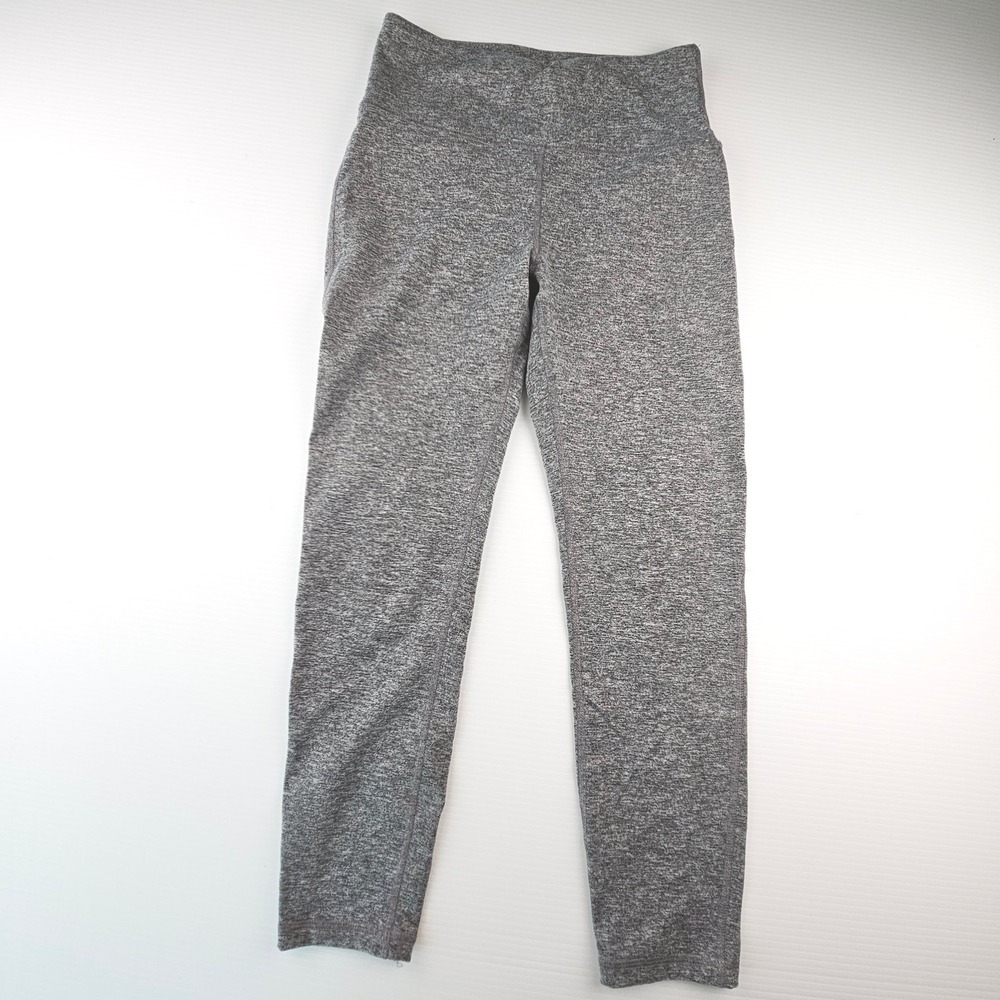 Zobha Womens Grey Heathered High Waisted Active Leggings ZLL1064T Size M